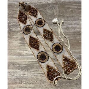 Cach’e Wood Beaded Boho Western Vintage Deadstock Women’s Belt